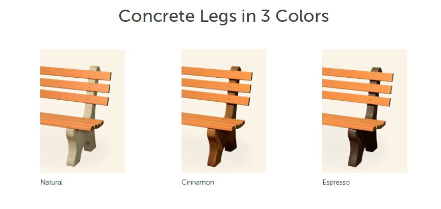 Outdoor Park Bench in Poly Lumber