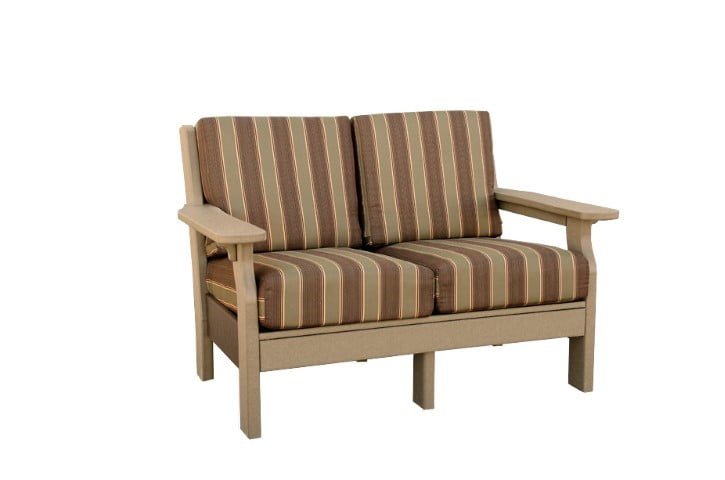 Outdoor Van Buren Deep Seat Love Seat in Poly Lumber - Fabric Group B