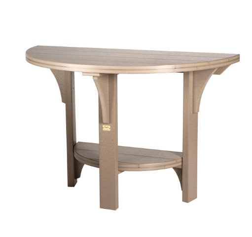 Outdoor Great Bay 46 Inch Half Round Table in Poly Lumber – Dining Height