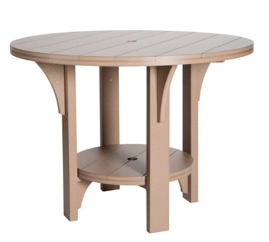 Outdoor Poly Lumber Great Bay 48 Inch Round Table in Poly Lumber – Dining Height