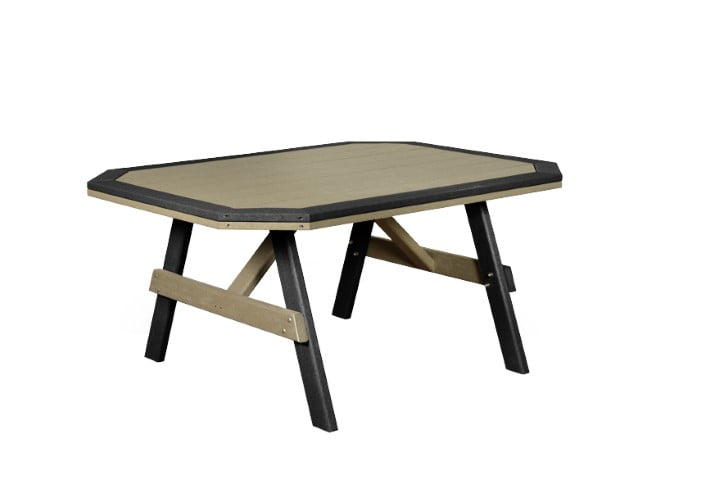 Outdoor Poly Lumber Garden Table with Border - Mulitple Sizes Available