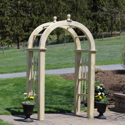 Decorative 5 Foot Wide Mount Vernon Arbor in Unfinished Pressure Treated Pine