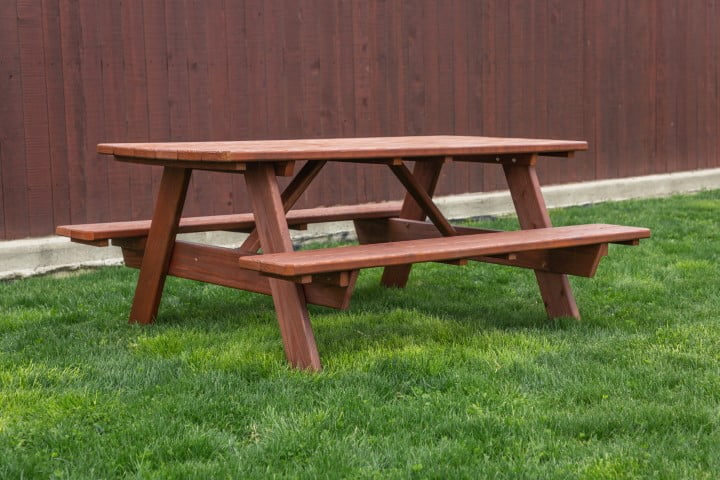 6 Foot Picnic Table with Attached Benches in Unfinished Pressure Treated Pine
