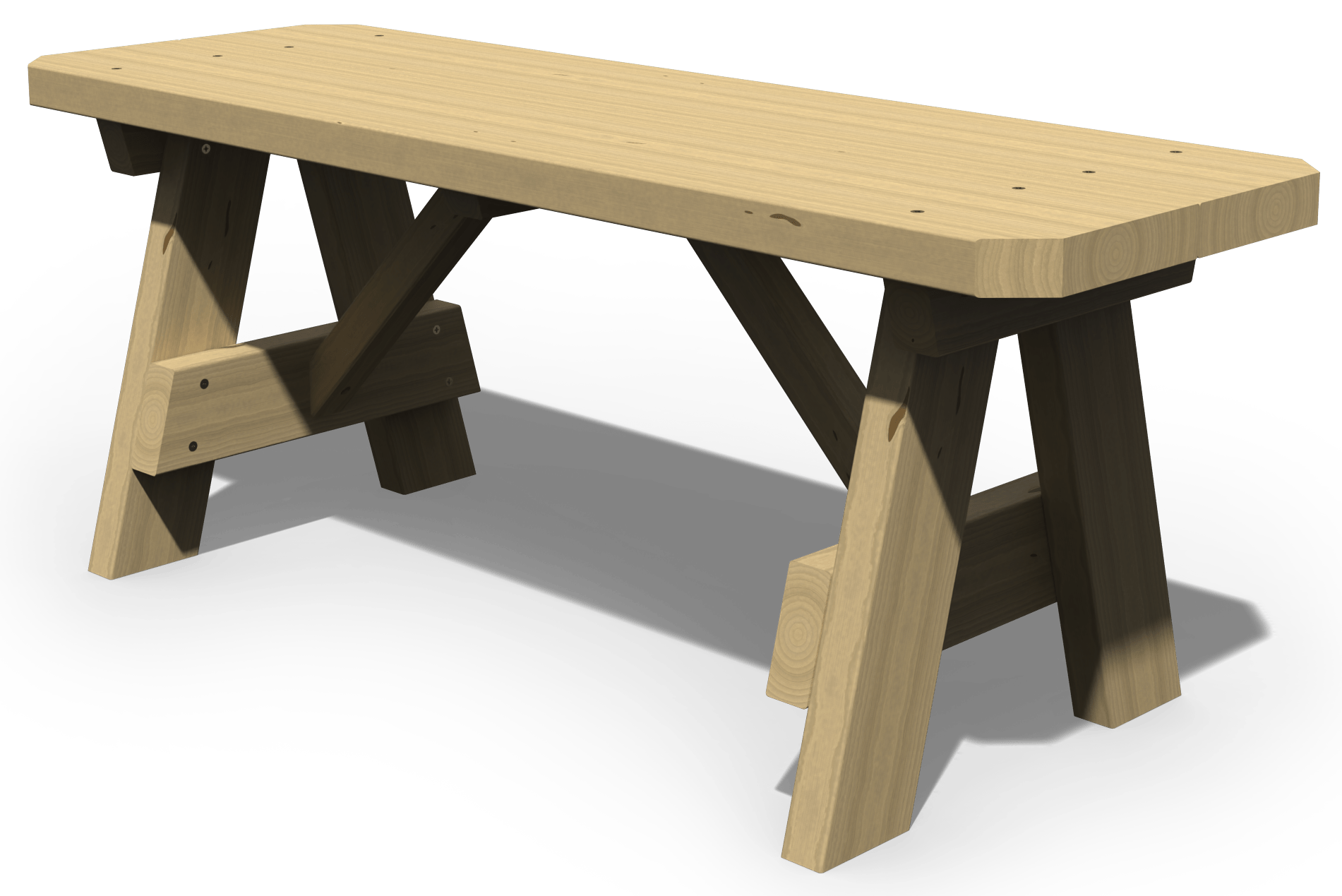 42 Inch Traditional Picnic Bench in Unfinished Pressure Treated Pine