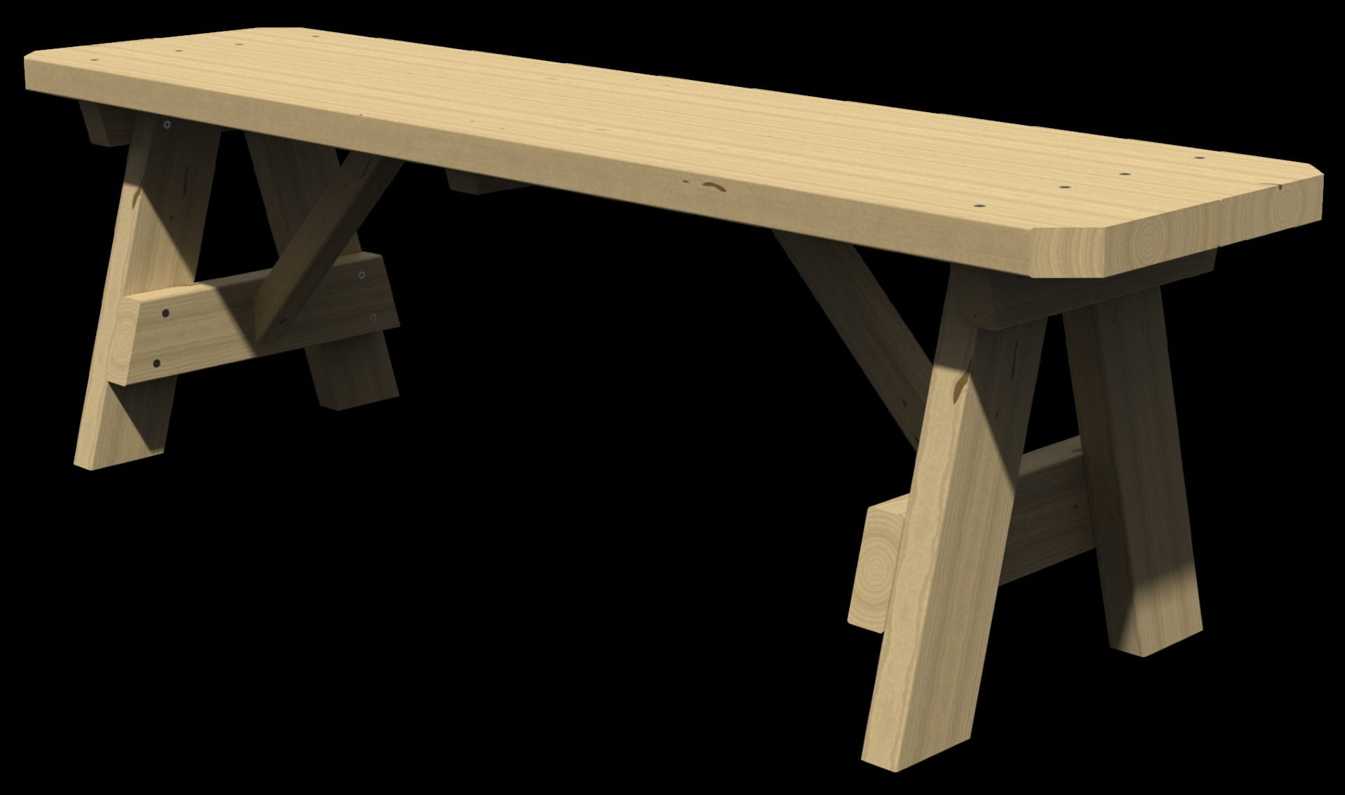 54 Inch Traditional Picnic Bench in Unfinished Pressure Treated Pine