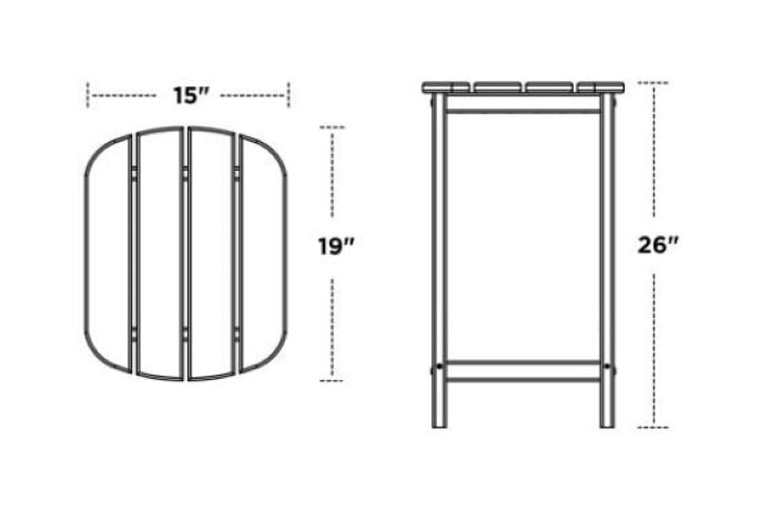 Polywood ® South Beach 26" Counter Side Table