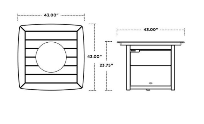 Polywood ® Nautical 42" Fire Pit Table