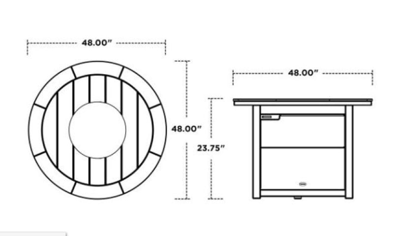 Polywood ® Round 48" Fire Pit Table