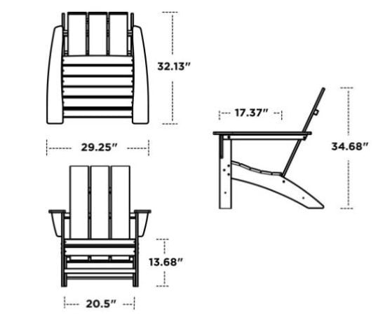 Polywood ® 4-Piece Modern Curve Back Adirondack Conversation Set