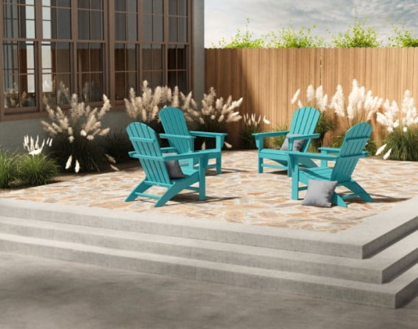 Polywood ® Nautical 4-Piece Adirondack Conversation Set