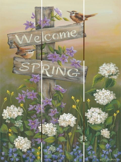 Wood Pallet Art – Welcome Spring