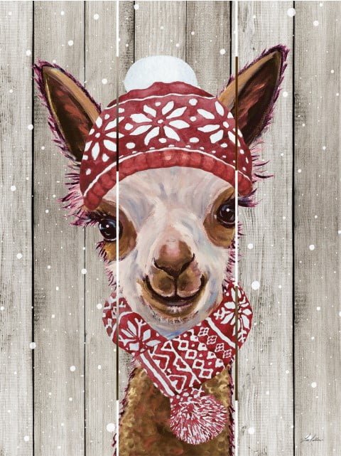 Wood Pallet Art – Christmas Alpaca