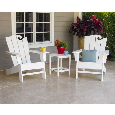 Polywood ® Wave Collection 3-Piece Adirondack Set with the Ocean Chair in Vintage Finish