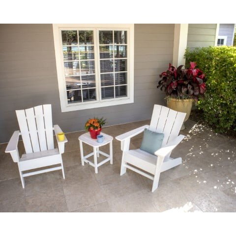 Polywood ® Wave Collection 3-Piece Adirondack Chair Set in Vintage Finish