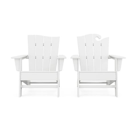 Polywood ® Wave Colllection 2-Piece Adirondack Set with The Wave Chair Left