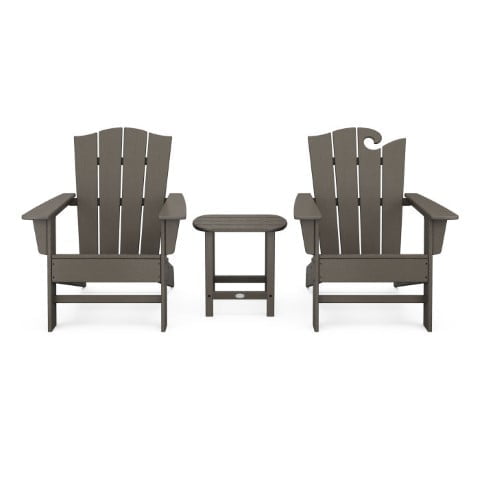 Polywood ® Wave Collection 3-Piece Adirondack Set in Vintage Finish