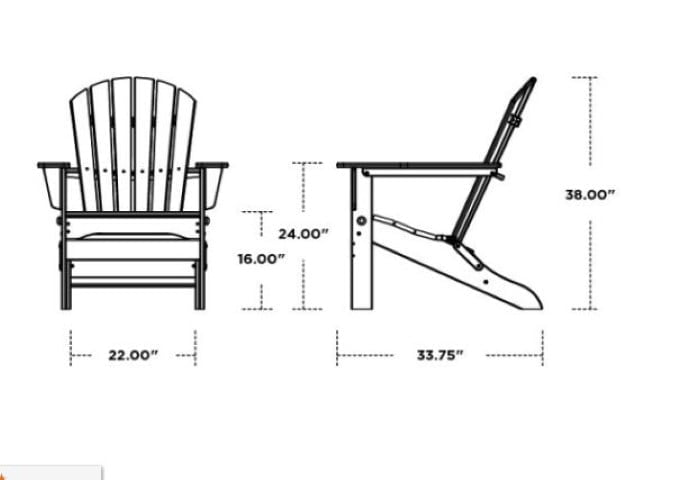 Polywood ® South Beach Folding Adirondack Chair in Vintage Finish