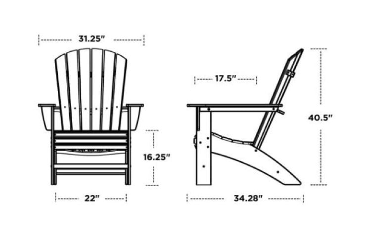 Polywood® - Nautical Curveback Adirondack Chair in Vintage Finish