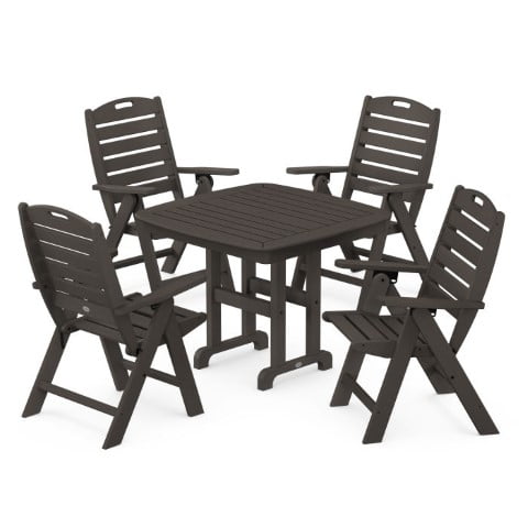 Polywood® – Nautical Highback 5-Piece Dining Set in Vintage Finish