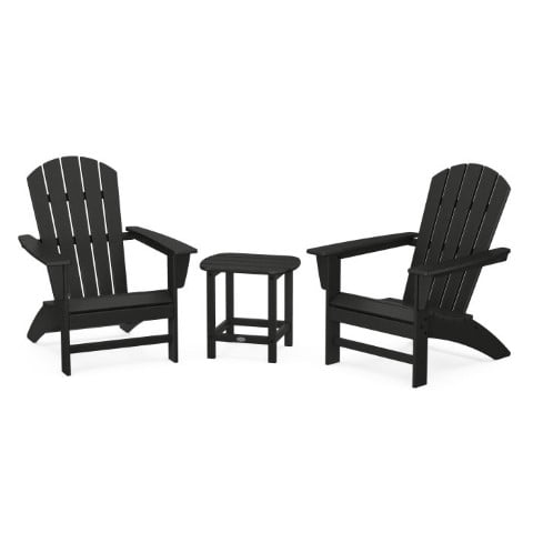 Polywood® – Nautical 3-Piece Adirondack Set with South Beach 18″ Side Table