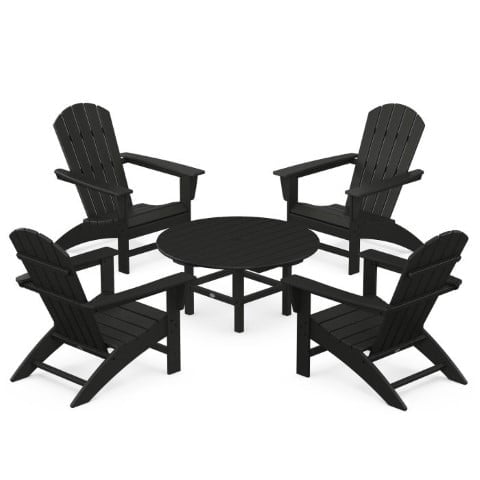 Polywood® – Nautical 5-Piece Adirondack Chair Conversation Set