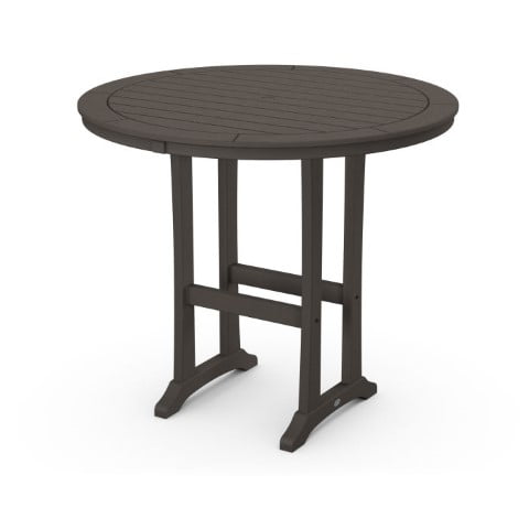 Polywood® – Nautical Trestle 48″ Round Bar Table in Vintage Finish