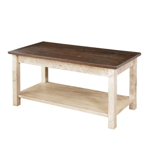 Rustic Reclaimed Oak Coffee Table with Square Legs
