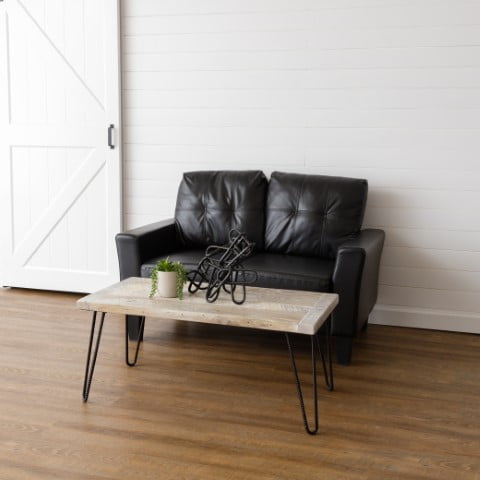 Rustic Reclaimed Oak Coffee Table with 16" Hairpin Legs