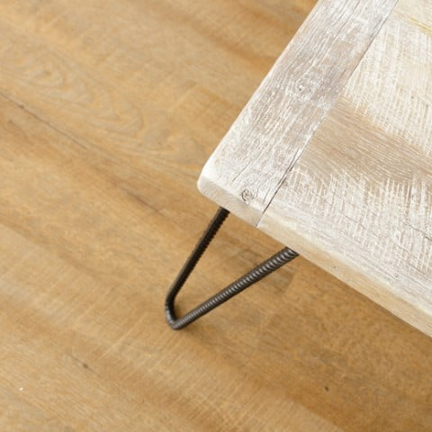 Rustic Reclaimed Oak Coffee Table with 16" Hairpin Legs