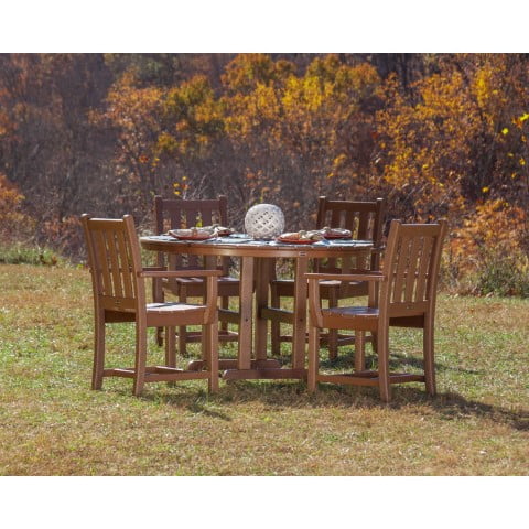 Polywood ® Traditional  Garden 5-Piece Round Farmhouse Dining Set