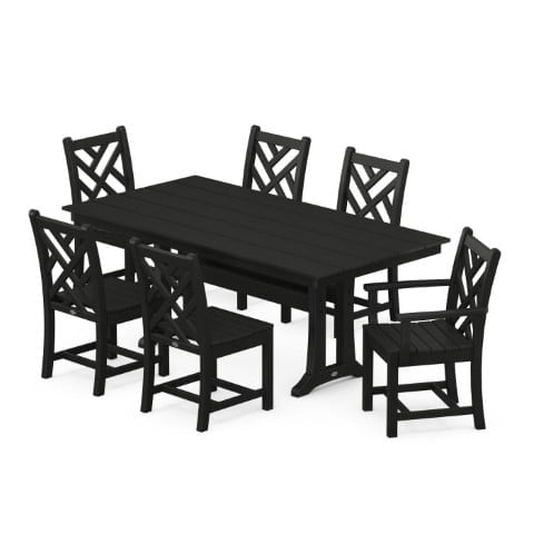 Polywood ® Chippendale 7-Piece Farmhouse Trestle Dining Set