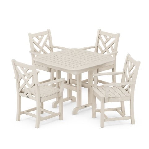 Polywood ® Chippendale 5-Piece Arm Chair Dining Set