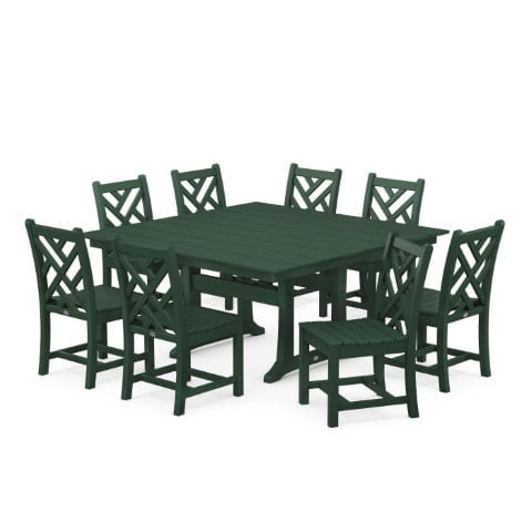 Polywood ® Chippendale 9-Piece Farmhouse Trestle Dining Set