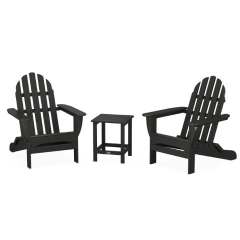 Polywood ® Classic Folding Adirondack 3-Piece Set with Long Island 18″ Side Table