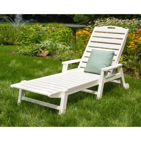 Polywood ® Nautical Chaise with Arms & Wheels