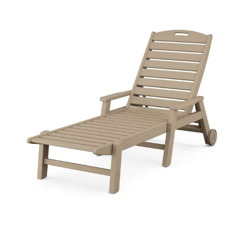 Polywood ® Nautical Chaise with Arms & Wheels in Vintage Finish