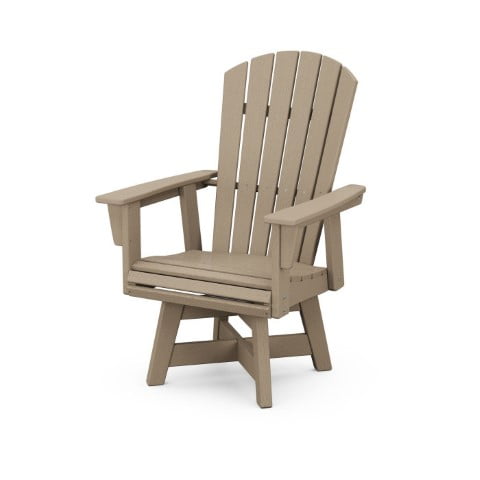 Polywood ® Nautical Curveback Adirondack Swivel Dining Chair in Vintage Finish