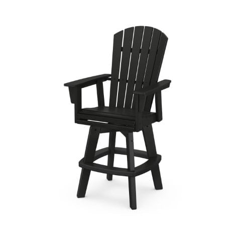 Polywood ® Nautical Curveback Adirondack Swivel Bar Chair