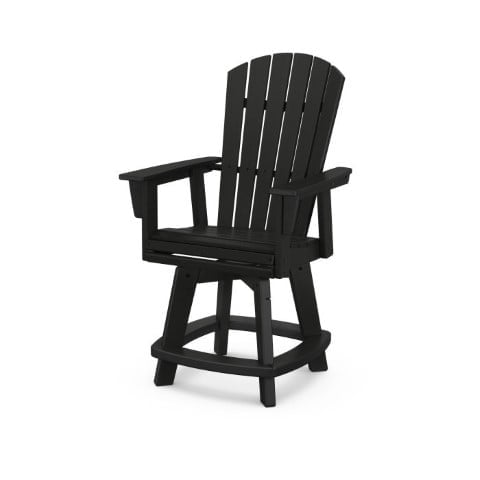 Polywood ® Nautical Curveback Adirondack Swivel Counter Chair