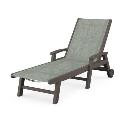 Polywood ® Coastal Chaise with Wheels in Vintage Finish