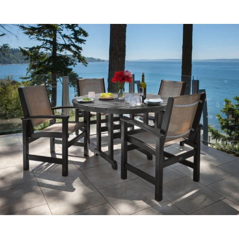 Polywood ® Coastal 5-Piece Round Farmhouse Dining Set