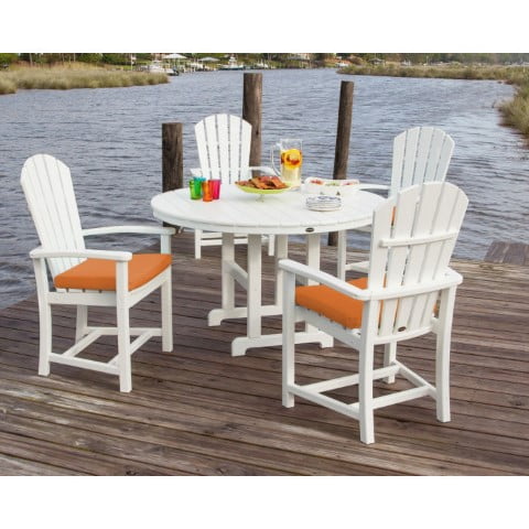 Polywood ® Palm Coast 5-Piece Round Farmhouse Dining Set