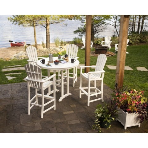 Polywood ® Palm Coast 5-Piece Round Farmhouse Bar Set