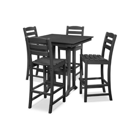 Polywood ® La Casa Cafe 5-Piece Farmhouse Trestle Bar Set