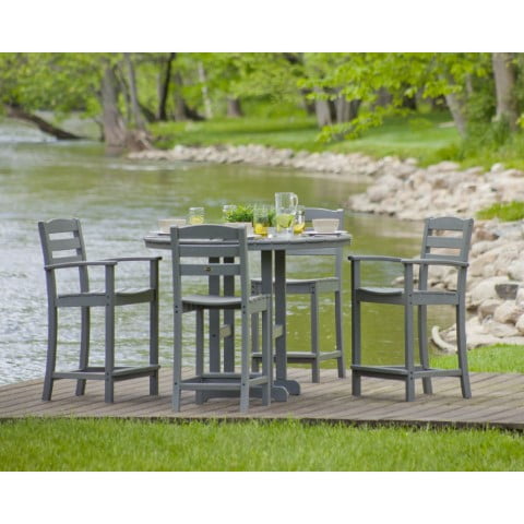 Polywood ® La Casa Cafe 5-Piece Round Farmhouse Counter Dining Set