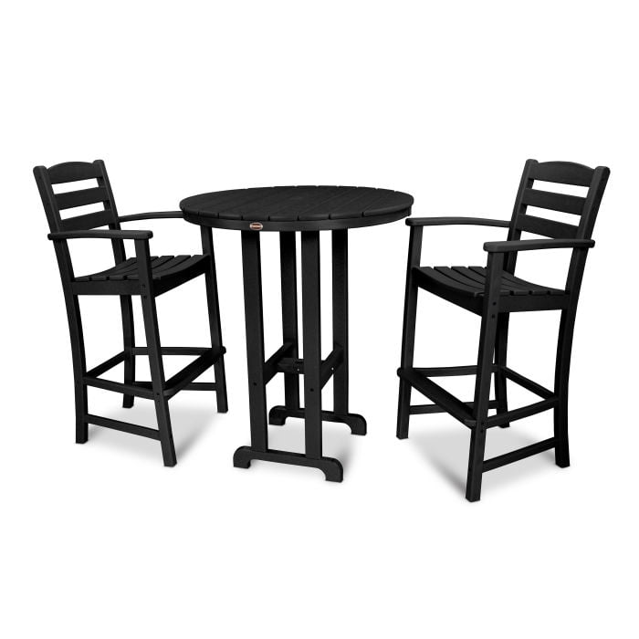 Polywood ® La Casa Cafe 3-Piece Round Farmhouse Bar Set