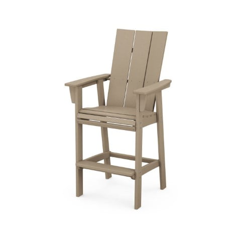 Polywood ® Modern Curveback Adirondack Bar Chair in Vintage Finish