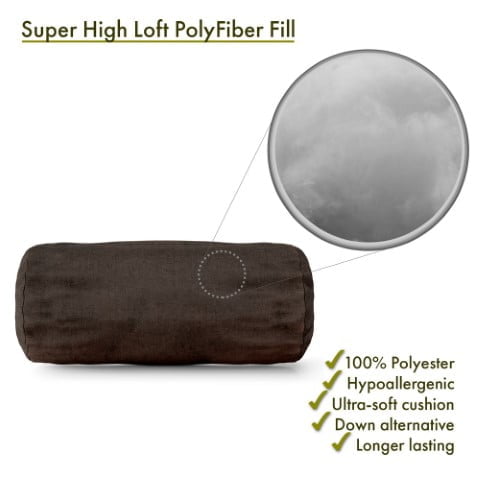 Micro-Velvet Round Bolster Pillow