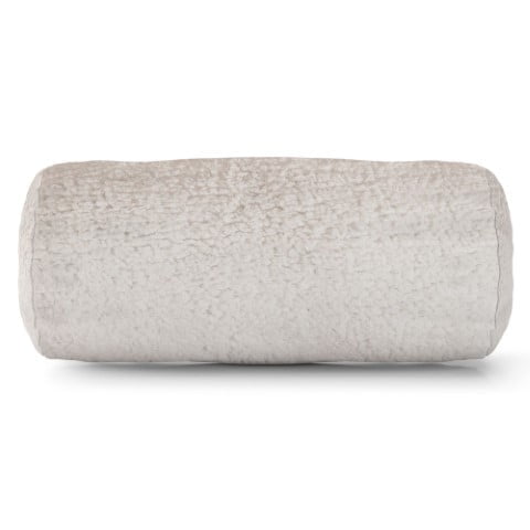Solid Cream Sherpa Round Bolster Pillow