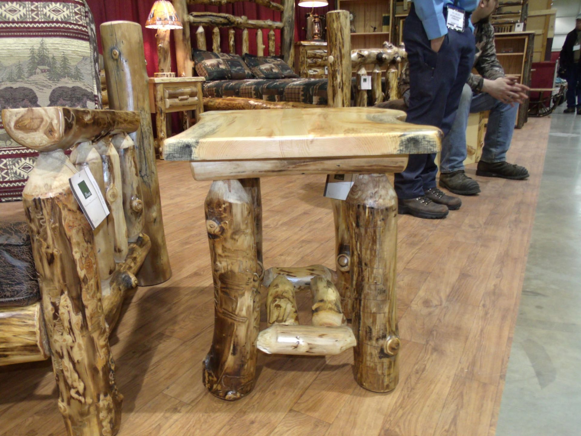 Rustic Aspen Log End Table